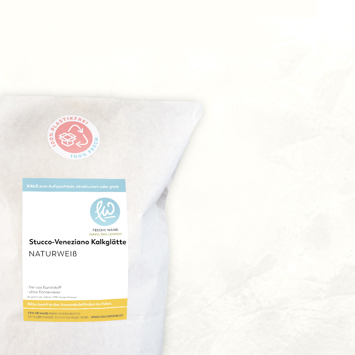 Stucco-Veneziano Kalkglätte - 0,8 KG in Naturweiß von Fesche Wand - #farbe_Naturweiß