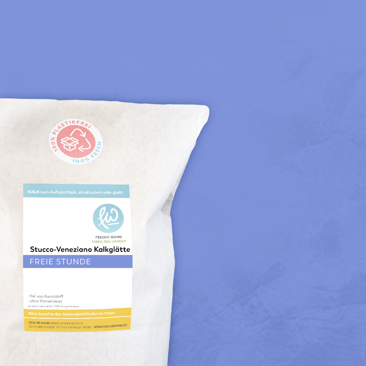Stucco-Veneziano Kalkglätte - 0,8 KG in freie Stunde (blau) von Fesche Wand - #farbe_freie Stunde (blau)