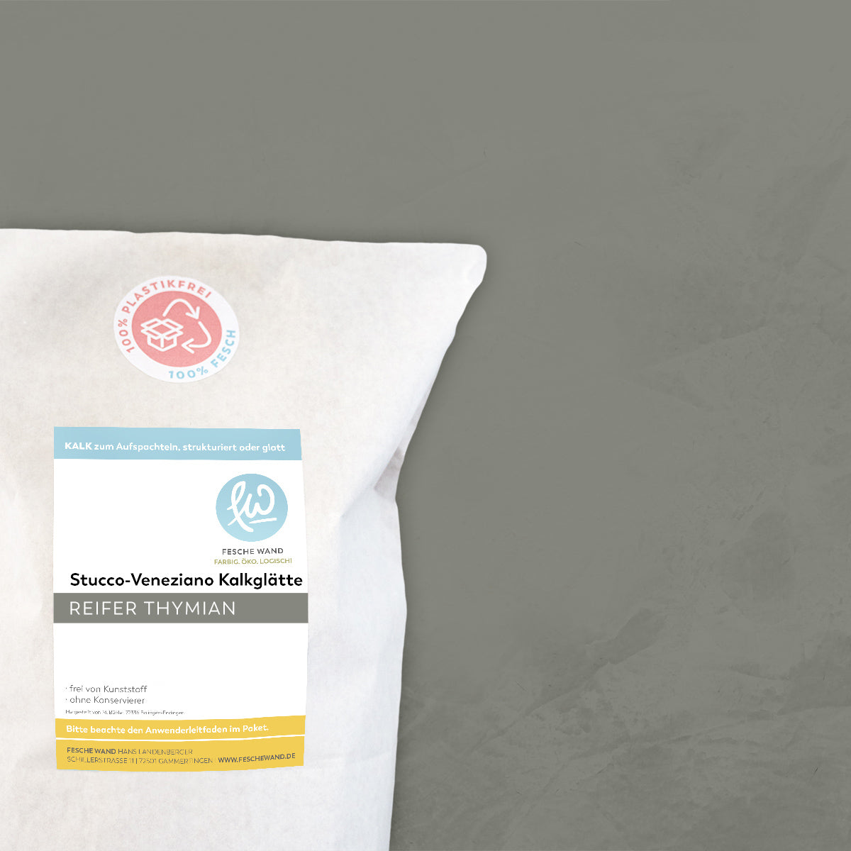 Stucco-Veneziano Kalkglätte - 0,8 KG in reifer Thymian (dunkles graugrün) von Fesche Wand - #farbe_reifer Thymian (dunkles graugrün)
