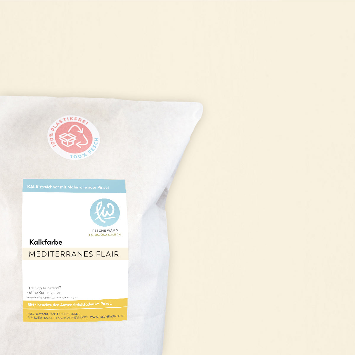 Kalkfarbe - 0.8 KG in mediterranes Flair (rosé-orange) von Fesche Wand - #farbe_mediterranes Flair (rosé-orange)