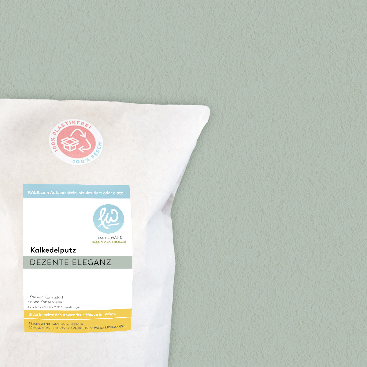 Kalkedelputz - 0,8 KG in dezente Eleganz (warmes blau) von Fesche Wand - #farbe_dezente Eleganz (warmes blau)