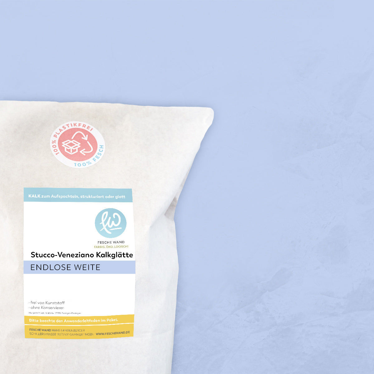 Stucco-Veneziano Kalkglätte - 0,8 KG in endlose Weite (himmelblau) von Fesche Wand - #farbe_endlose Weite (himmelblau)