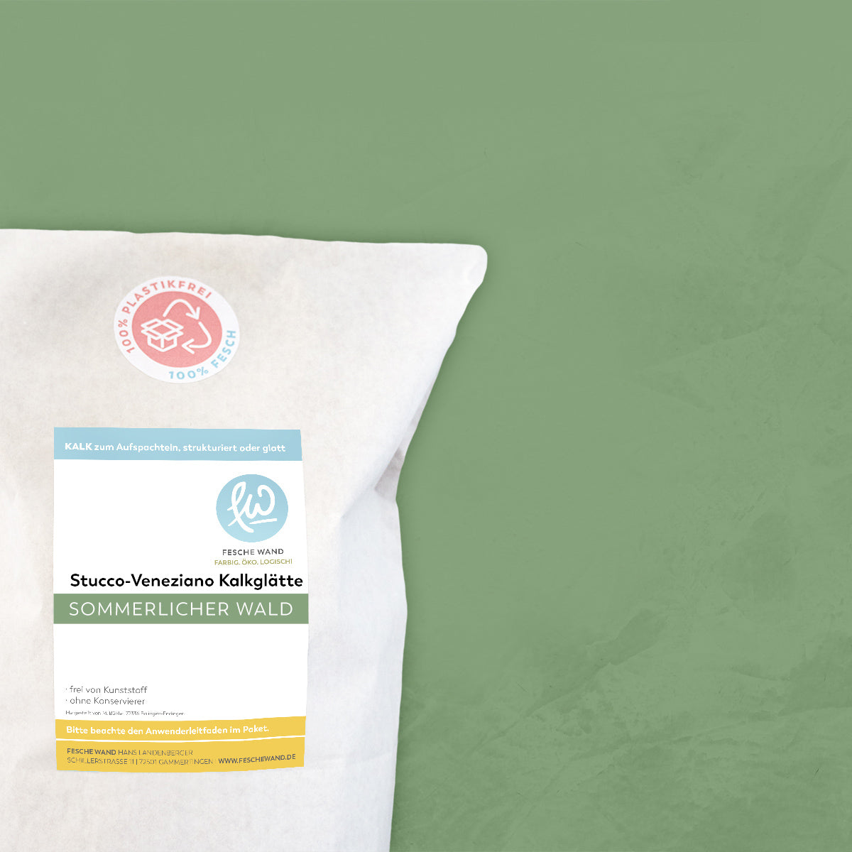 Stucco-Veneziano Kalkglätte - 0,8 KG in sommerlicher Wald (grün) von Fesche Wand - #farbe_sommerlicher Wald (grün)